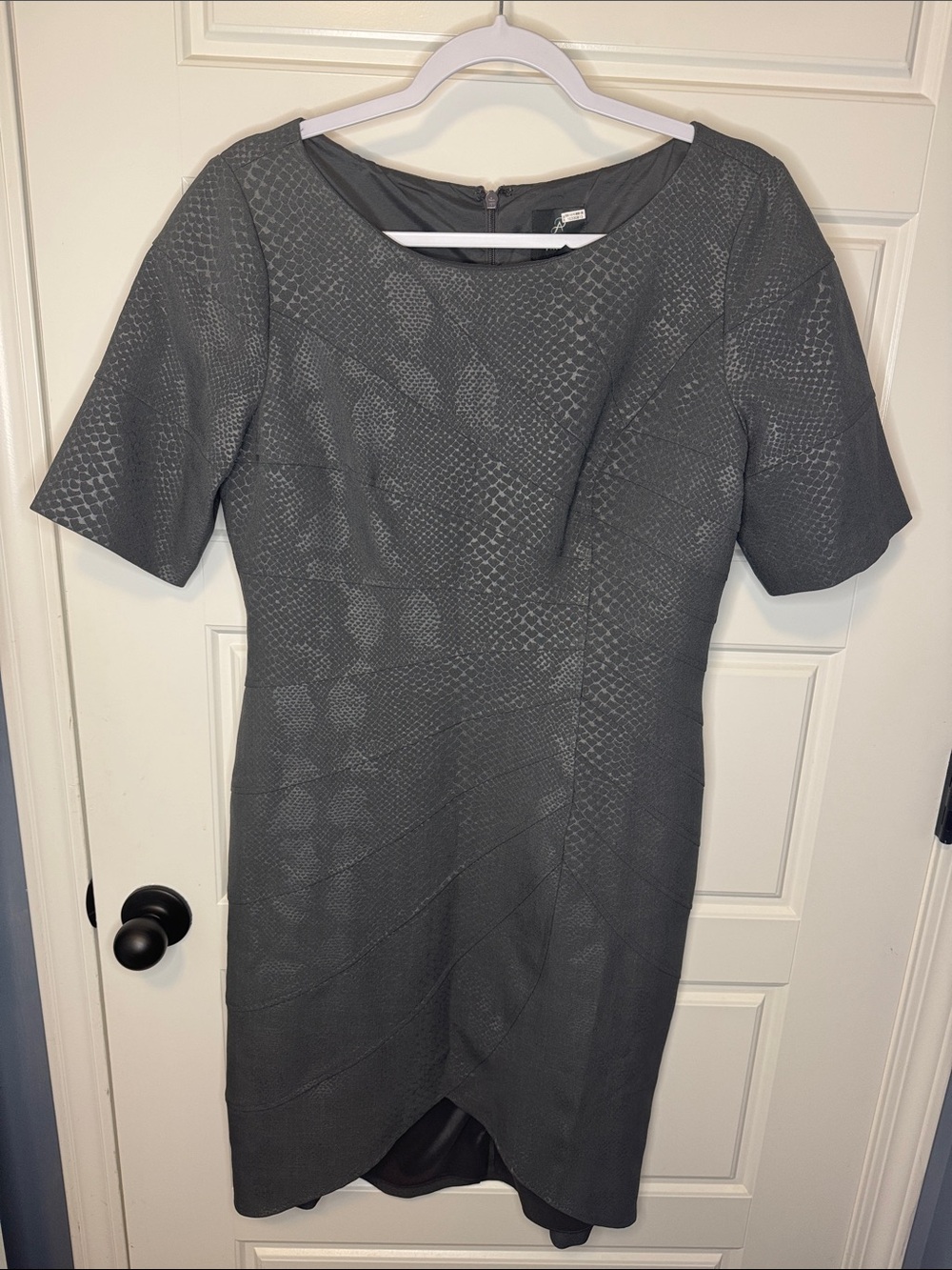 Adrianna Papell Geay Snakeskin Short Sleeve Dress, 12